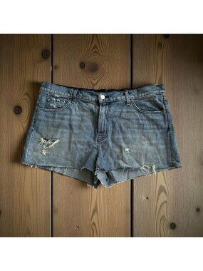 J BRAND Women's Distressed Blue Denim Shorts Size 32